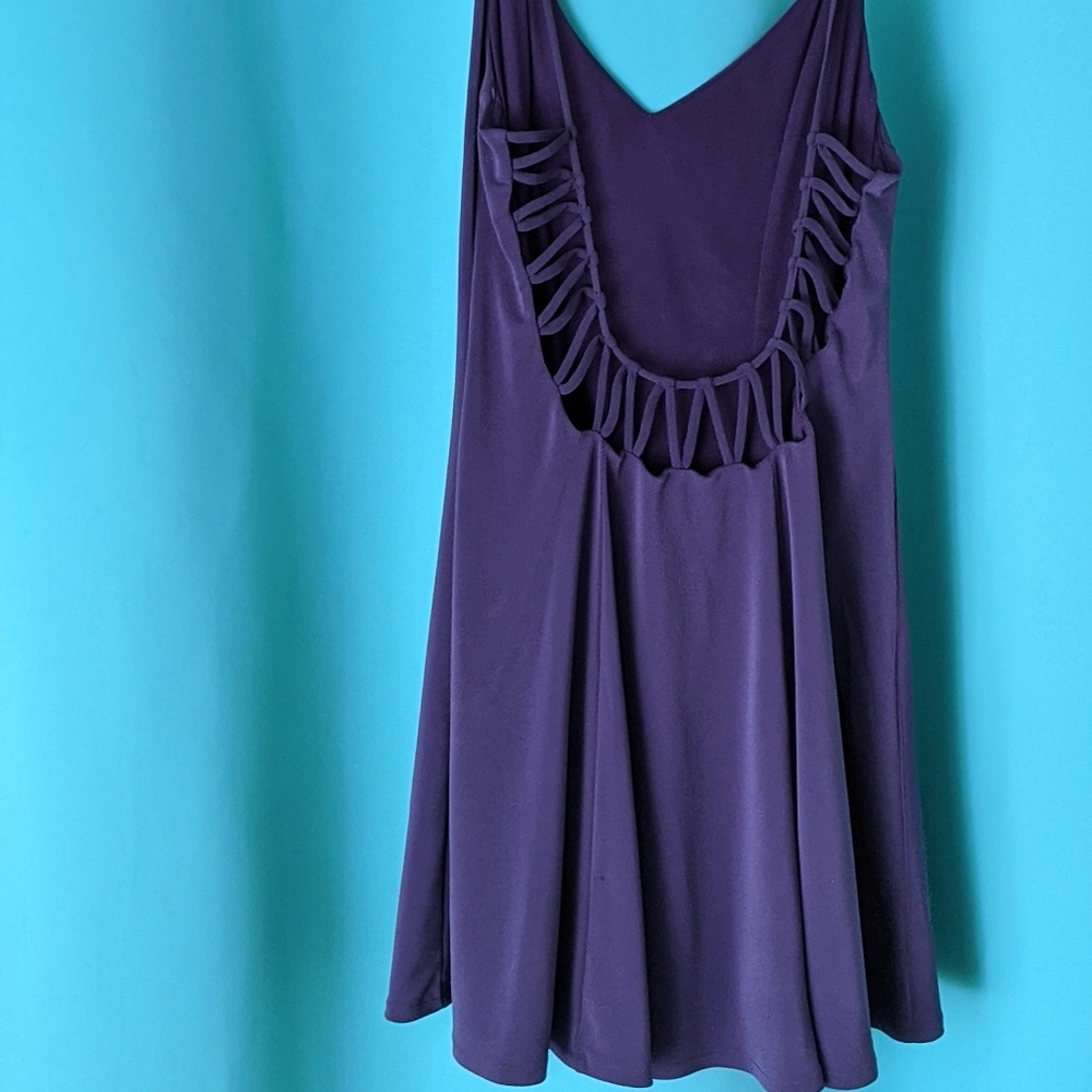 silence + noise lattice back dress